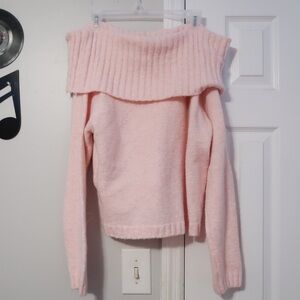 Pink Off-Shoulder Sweater